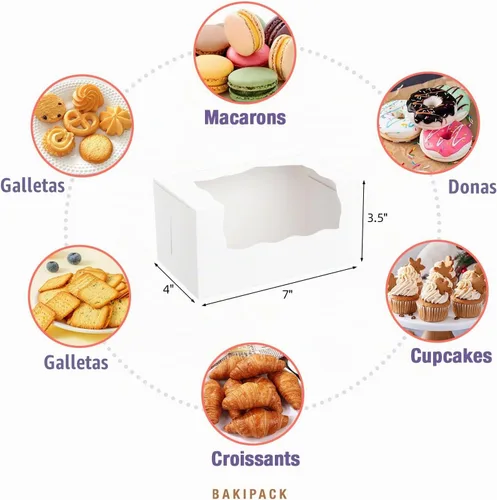Vista 6 de 25 cajas de rollo de calabaza, caja de pastel con ventana, contenedor