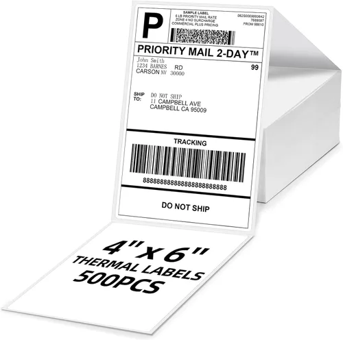 Vista 7 de 4x6 Thermal Labels, Shipping Address Label (Pack of 250 4x6 Roll Labels) Blue Labels Compatible with JADENS, ASprink, Phomemo, Rollo, Zebra