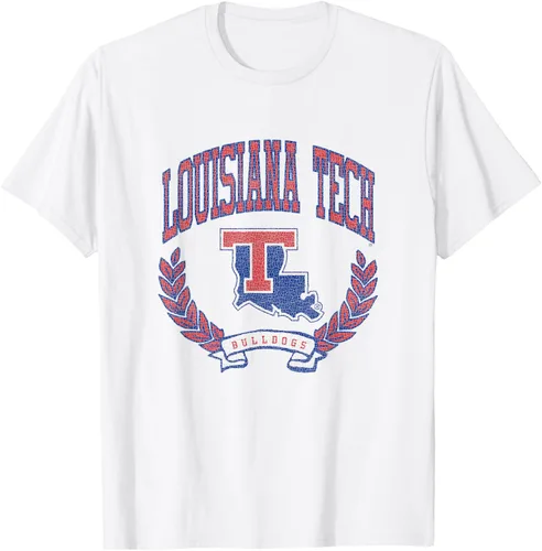 Vista 3 de Louisiana Tech Bulldogs Varsity Logo - Camiseta con licencia oficial, Negro