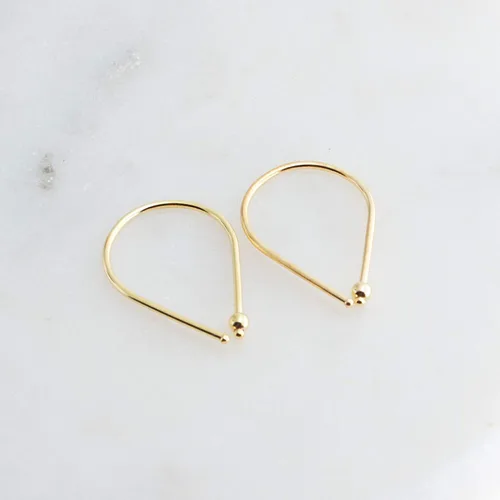 Vista 8 de 13mm de plata de ley 20 GA Aretes de aro invertidos colgantes de lágrima hipoalergénicos ligeros con hilo para mujer