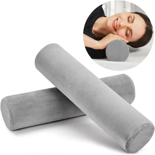 Vista 6 de AllSett Health - Almohada de refuerzo cilíndrica y redonda cervical con funda extraíble y lavable, diseñada ergonómicamente para cabeza, cuello