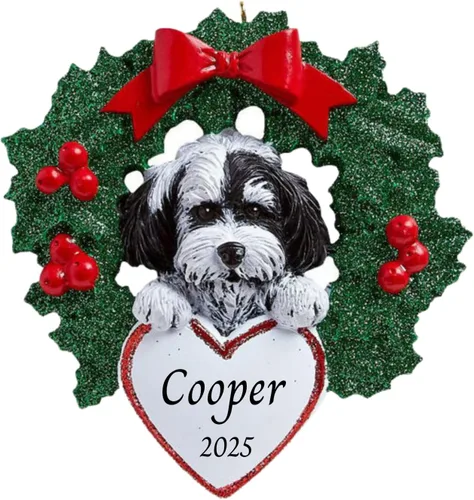 Vista 18 de Adornos personalizados para árbol de Navidad 2025 para mascotas, Chihuahua con corona, recuerdo para los amantes de los perros de los cachorros