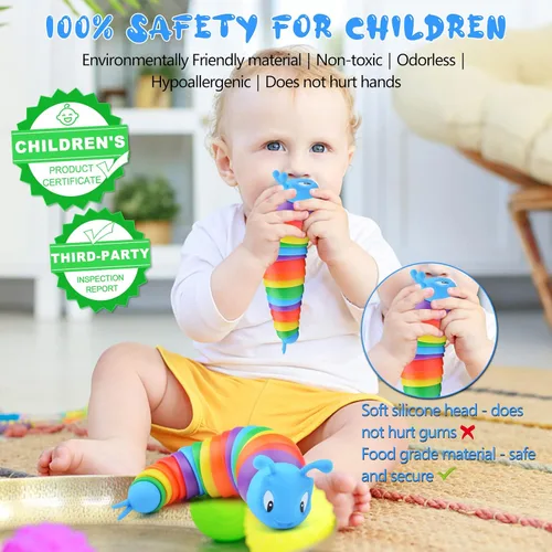 Vista 2 de Cevioce Juguete Fidget de Babosa, Juguetes Fidget de Babosa Sensorial para Niños y Adultos, 1 PC Juguetes Sensoriales para Autismo para Niños