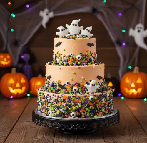 Vista 2 de Manvscakes Gránulos de Halloween para decoración de pasteles, gránulos comestibles para decoración de galletas, postres de chocolate, cupcakes