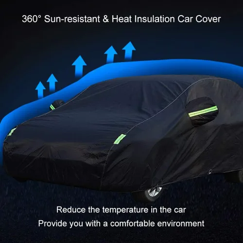 Vista 7 de Funda impermeable para automóvil compatible con Mercedes-Benz GLA 250 Base 4MATIC 2017-2022, protección para todo tipo de clima, con tiras Negro