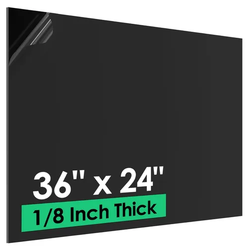 Vista 15 de Hoja de plástico ABS de 1/8 pulg. de grosor (3 mm) - 12" x 8", tablero termoplástico rígido impermeable negro para letreros, manualidades, proyectos