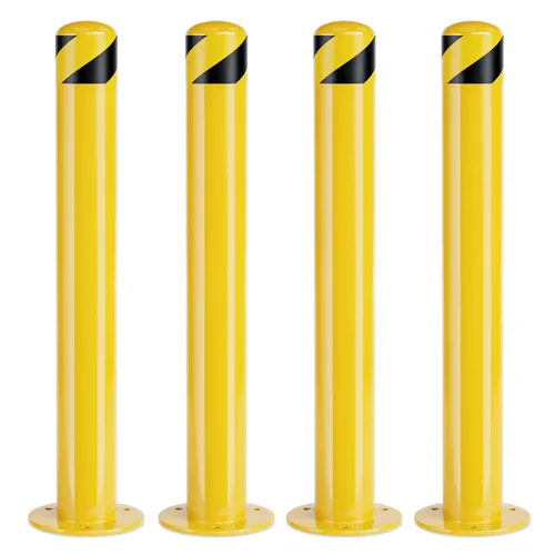Vista 11 de Safety Bollard, 36 Inch Height Bollard Post, 3 Inch Diameter, 6Pcs Parking Bollard, Yellow Powder Coated, Safety Parking Barrier Post, for Traffic