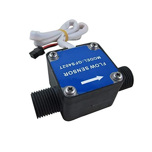 Vista 3 de Medidor de control de flujo de agua con pantalla LCD, controlador cuantitativo de líquido + medidor de flujo de combustible G1/2 pulgadas, sensor