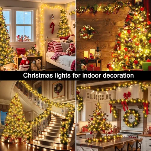 Vista 9 de echosari Guirnalda de 400 Luces LED de Navidad Conectables, Luces de Cadena Extra Largas de 66 Pies para Exteriores Conectables de Extremo a Extremo
