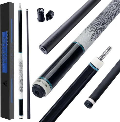 Vista 16 de KONLLEN 2.0 Carbon Fiber Pool Cue, Low Deflection Shaft Pro taper cue with 11.8mm or 12.5mm tip, ebony inlay design and adjustable weight system