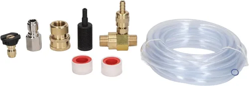 Vista 7 de Kit de inyector químico con inyector descendente ajustable de acero inoxidable de latón, tubo de 9 8 pies, 5000 PSI para juegos de herramientas