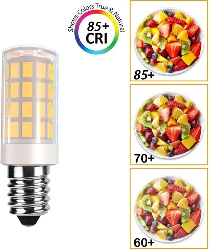 Vista 5 de Bombilla LED E14 E14, bombilla de base europea E14, bombilla de campana de cocina E14, bombilla de araña de 120 V de repuesto para lámpara de sal