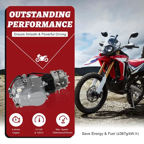 Vista 7 de DONSU Motor refrigerado por aire de 125CC de 4 tiempos, embrague manual, kit completo para motor CRF50F 00-09 11-15 CRF50 Z50/XR50/XR70 1P52FMI