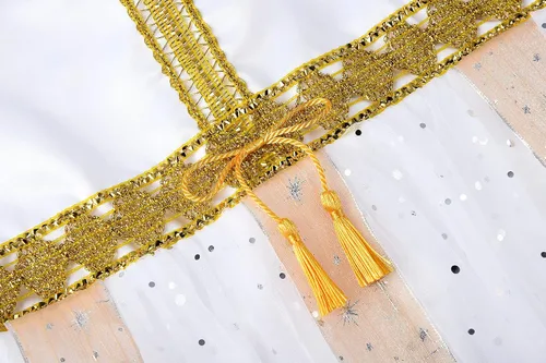 Vista 6 de ReliBeauty Disfraz de Virgen María para niñas con capa y tocado