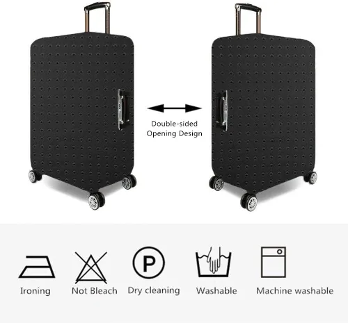 Vista 2 de Protector de equipaje de viaje protector de maleta lavable antiarañazos fundas de equipaje de elastano Negro S Fit 19-21 Inch Luggage
