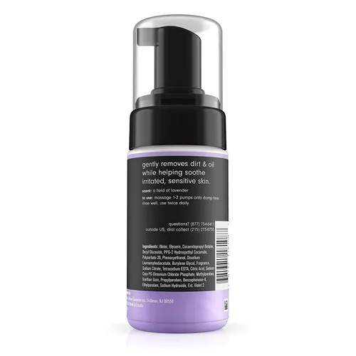 Vista 4 de C&C by Clean & Clear Total Zen - Limpiador facial calmante de espuma de lavanda para eliminar la suciedad, lavado facial relajante sin aceite