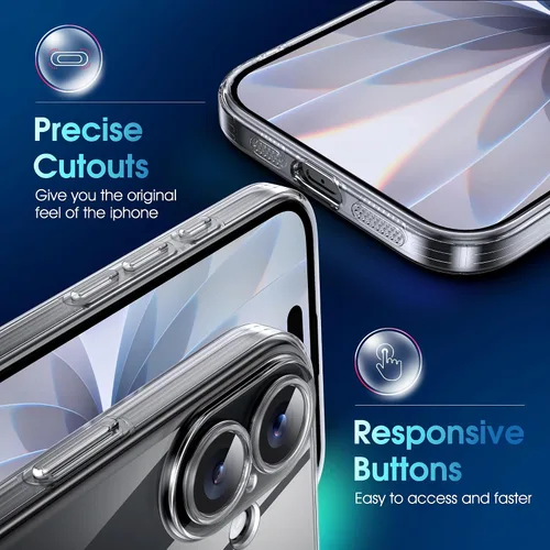 Vista 830 de Supdeal Funda cristalina transparente para iPhone 11, [No se amarillea] [Protección de la cámara] [Probado contra caídas de grado militar] Funda
