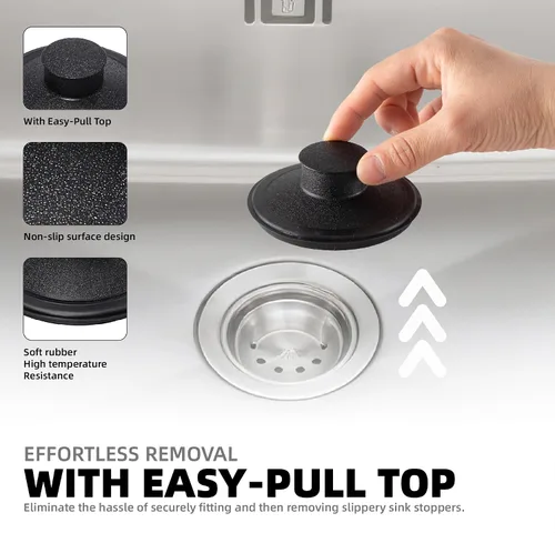 Vista 8 de RQYEKDO Tapón para fregadero de cocina, cubierta universal de fregadero de 3-1/2 pulgadas para tapón de eliminación de basura y tapón de drenaje