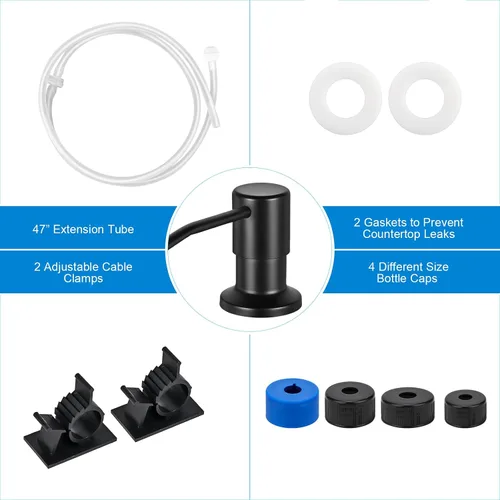 Vista 7 de Dispensador de Jabón Cejiuga para Fregadero de Cocina, Dispensador de Jabón Integrado Mejorado, Dispensador de Jabón de Encimera con Bomba y Kit