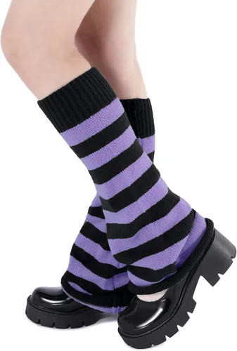 Vista 5 de Zando Calentadores de piernas Y2K para mujer, calentadores de piernas Y2K, calentadores de piernas kawaii, 80, Halloween, punk gótico, Lolita