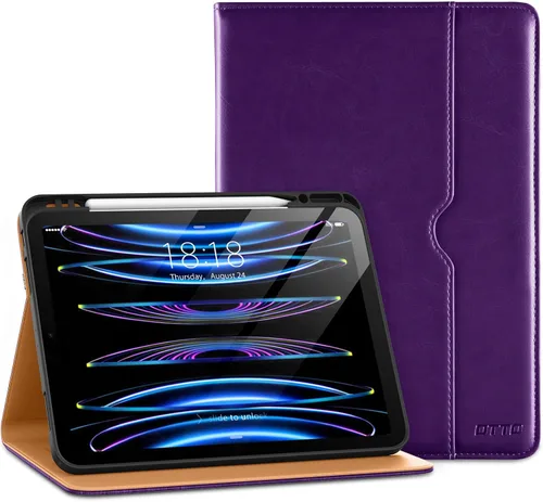 Vista 10 de DTTO para iPad Pro 12.9 6ª / 5ª / 4ª / 3ª generación Funda 2022/2021/2020/2018, Funda de cuero premium tipo folio con soporte integrado