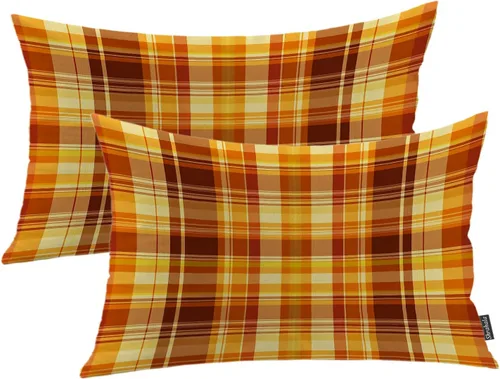 Vista 53 de Shrahala Juego de 2 fundas de almohada de mandala de color beige para exteriores, cuadradas, mandala, para interiores, de lino resistente al agua