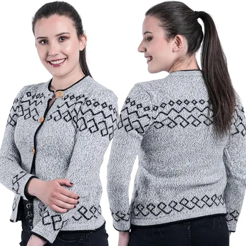 Vista 2 de Gamboa Cárdigan de alpaca para mujer, tejido de punto para otoño e invierno, para mujer