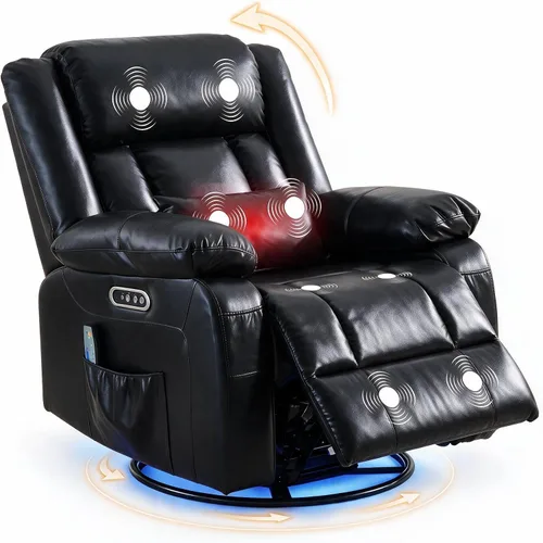 Vista 10 de Silla reclinable giratoria eléctrica, reclinable mecedora eléctrica de Marrón