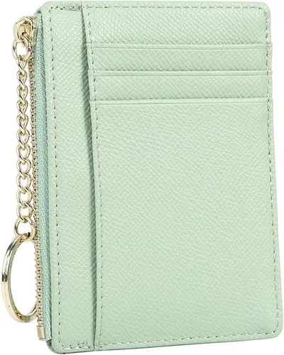 Vista 3 de Cartera delgada y minimalista para mujer, con 8 tarjetas, monedero, llavero con bolsillo frontal