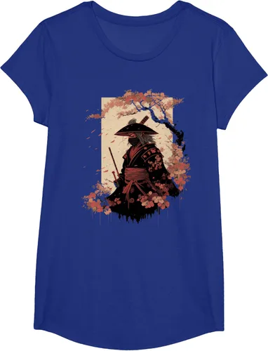 Vista 64 de Camiseta estética vintage samurái de arte japonés samurái retro cereza, Negro