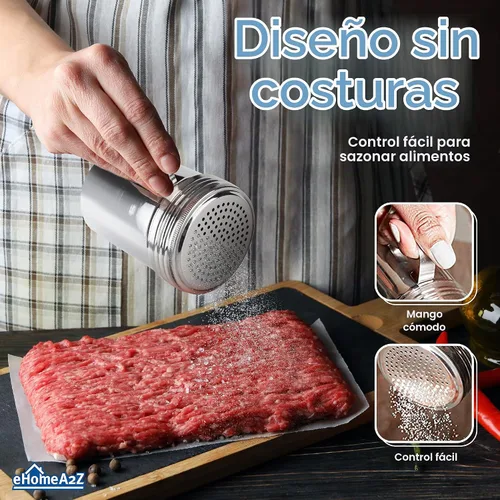 Vista 4 de Espolvoreador de Acero Inoxidable Ideal para Sal, Especias, Azúcar, Harina (1, 10 oz)