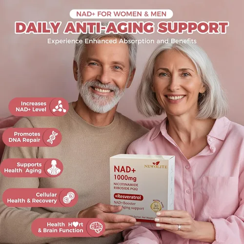 Vista 4 de NAD+Suplemento Líquido 1000mg con Resveratrol Paquetes Líquidos Puros
