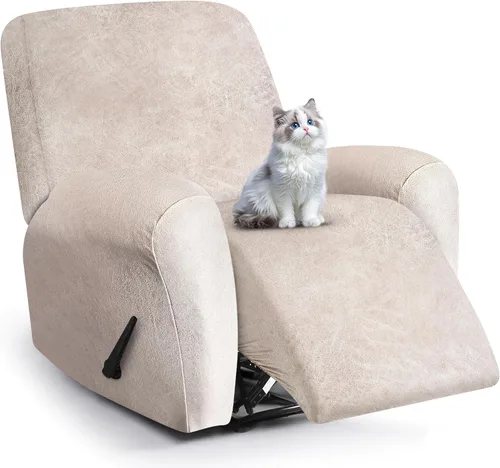 Vista 27 de ANARACHON Fundas para sillas reclinables con aspecto de cuero, funda elástica de 4 piezas, funda suave para silla reclinable, protector de muebles