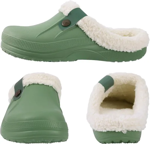 Vista 3 de Beslip - Zuecos clásicos forrados de piel, impermeables, para invierno, para mujeres y hombres, para interiores y exteriores