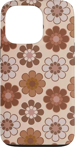 Vista 10 de 70s Retro Floral Pattern in Brown, Tan and Camel Case for iPhone 17
