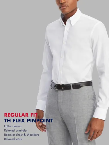 Vista 6 de Tommy Hilfiger Camisa de vestir para hombre Slim Fit Stretch Oxford