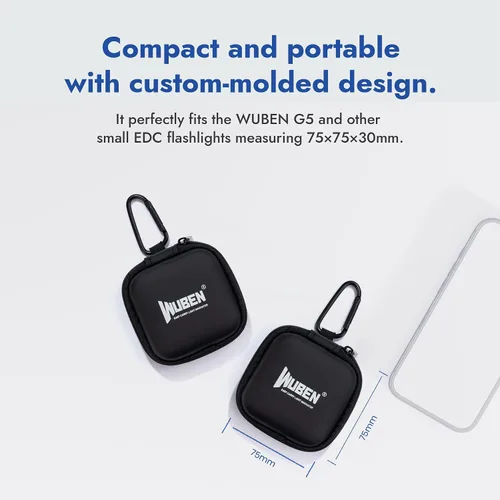 Vista 4 de WUBEN Funda de linterna G5, EDC portátil mini bolsa de la linterna, 2.953 Negro (caja G5)