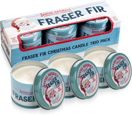Vista 9 de Santa's Naturals Paquete de Velas Mini de Navidad, Abeto Fraser, Aromas de Bayas de Invierno y Caída de Nieve, Cera de Soja y Cera de Abeja, 14