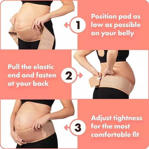 Vista 3 de Z JSM Bandas para el vientre de maternidad para mujeres embarazadas banda de apoyo para el vientre del embarazo para dolor fetal pélvico cintura
