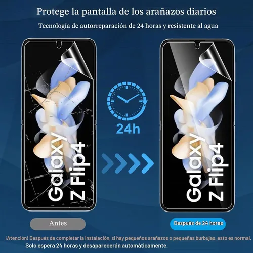 Vista 3 de Paquete de 6 protectores de pantalla para Samsung Galaxy Z Flip 4, protector de pantalla interno flexible EPU y protector de lente de cámara