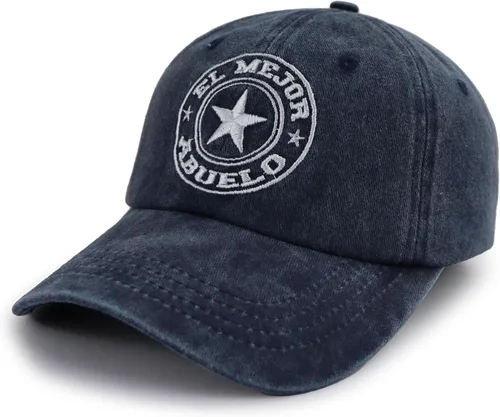 Vista 2 de El Mejor Abuelo - Gorra de béisbol bordada ajustable de algodón para el día del padre