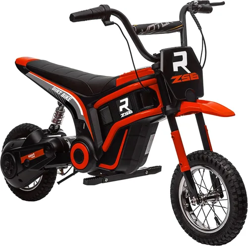 Vista 10 de Aosom Bicicleta Eléctrica de Tierra con Acelerador de Puño Giratorio, 24V 350W Motocicleta Eléctrica Todoterreno, Hasta 15 MPH con Freno, Bocina