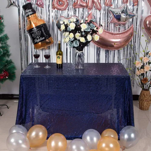 Vista 35 de JYFLZQ Mantel de lentejuelas azul bebé de 50 pulgadas, pequeño, redondo, brillante, para boda, fiesta de cumpleaños, baby shower