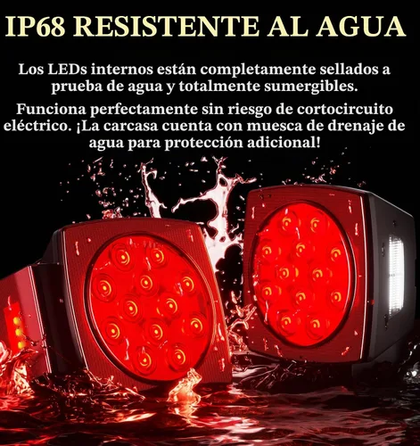 Vista 2 de Kit de luz de remolque de 12 V con certificación DOT para barco, caravana, automóvil, fácil montaje con arnés de alambre, oblea LED, impermeable