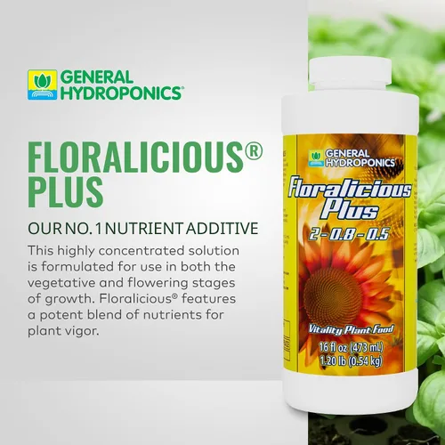Vista 2 de General Hydroponics Floralicious Plus, Vitality Plant Food, 2-0.8-0.5, 16.oz.