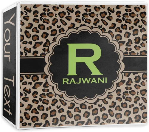 Vista 5 de Carpeta personalizada de 3 anillas con diseño de leopardo de granito - 2 pulgadas