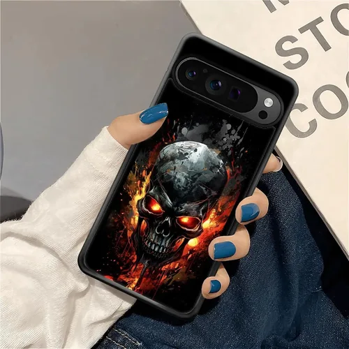 Vista 1282 de Compatible con Google Pixel 4A 5G Mobile Case Creative Acrylic Panel trasero Silicona Protección Grip especialmente diseñado para Google Pixel 4A 5G
