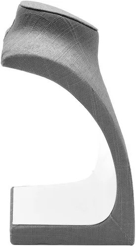 Vista 4 de Gris lino medio collar exhibición joyería soporte de exhibición busto - 9" alto