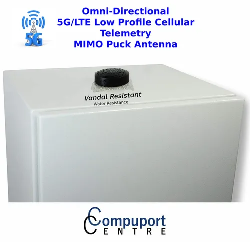 Vista 5 de CompuPort - Antena de disco omnidireccional 5G LTE MIMO con conectores macho SMA de doble diversidad con cables de 15 pies para módems inalámbricos