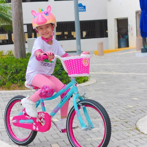 Vista 5 de JOYSTAR Paris Girls Bike for Ages 3-8 Years Old, 14 16 18 20 Inch Kids Bike with Training Wheels, Basket and Handbrake, Multiple